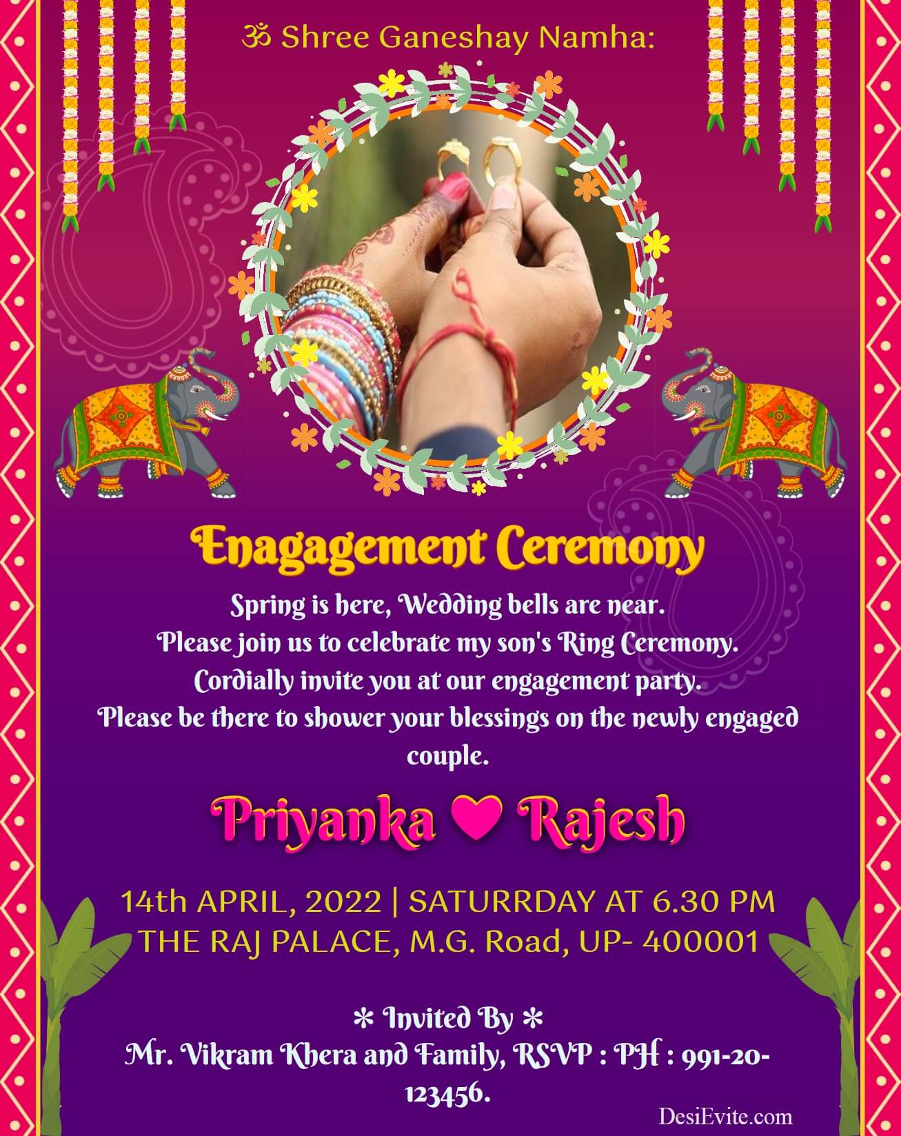 Its My Engagement Ceremony You are Invited